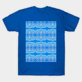 Swirling retro blue T-Shirt